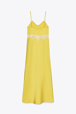 LACE TRIM CAMISOLE MIDI DRESS - Zara фото 9
