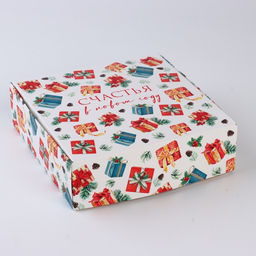 Подарочная коробка новогодняя складная «Счастья в новом году», 16.5×16.5×5 см