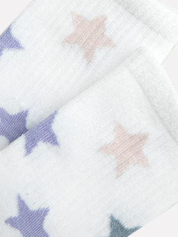 Цена за 5 пар! Носки детские классические белые с рисунком звездочек - Mark formelle фото 4