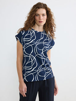 Bisiklet Yaka Desenli Bluz