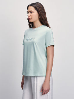 Футболка прямого кроя с принтом / Zarina  фото 4