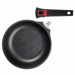 Сковорода с антипригарным покрытием д24см Минерал, h5,5см, s2мм, дно д16,8см, s4,8мм, литой алюминий, съемная бакелитовая ручка, TalleR (Китай) Подходит для всех видов плит, включая индукционную. - Домашняя мода фото 2