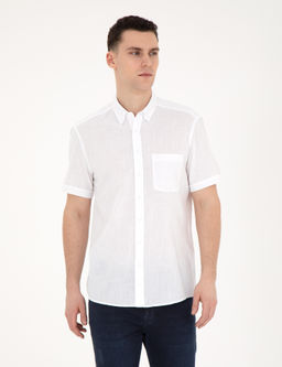 Рубашка Regular Fit белая с коротким рукавом