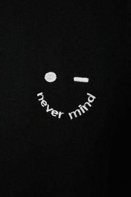 Siyah Oversize/Genis Kesim Slogan Nak?sl? %100 Pamuk T-Shirt TMNSS26TS00048 - Trendyolmilla фото 2