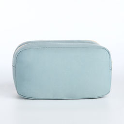 Косметичка-пенал на молнии с отделами, с прозрачным карманом, голубая - Simaland фото 2