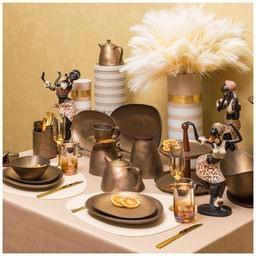 Цена за 3 шт. ТАРЕЛКА ДЕСЕРТНАЯ BRONCO BRONZE 19,5*15,5*2 СМ  фото 3