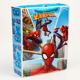 Пакет подарочный, 31 х 40 х 11,5 см, Человек-паук