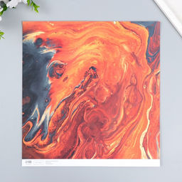 Цена за 5 шт. Бумага для скрапбукинга двусторонняя «Разводы краски», плотность 180 г, 30.5×32 см