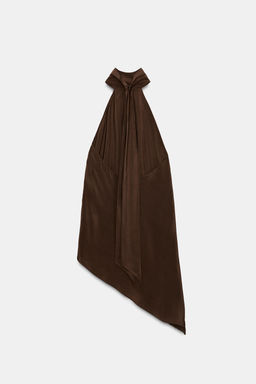 ZW COLLECTION ASYMMETRIC HALTER TOP - Zara фото 9