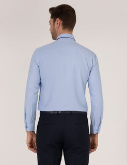 Koyu Mavi Slim Fit Oxford G_mlek