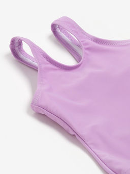 Купальник для девочки слитный MINAKU: Swim Collection, сиреневый, рост 116-122 см