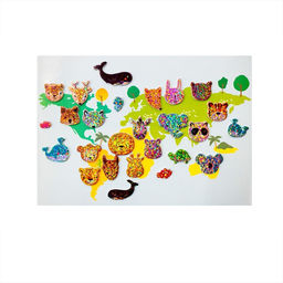 Аппликация стикерами «Карта мира», набор для творчества, стикерная мозаика