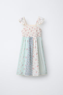 VESTIDO PATCHWORK PUNTILLA FLORES / Verde agua - Zara фото 3