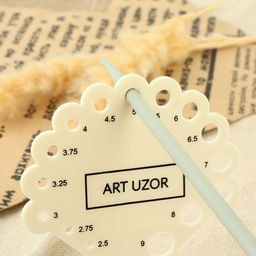 Цена за 2 шт. Линейка для определения размера спиц для вязания, 8×7.5 см