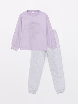 Bisiklet Yaka Desenli Uzun Kollu K?z ?ocuk Pijama Tak?m?