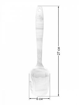 Лопатка кулинарная 27x6 белый силикон; внутр. металлическая вставка - Denastia фото 5