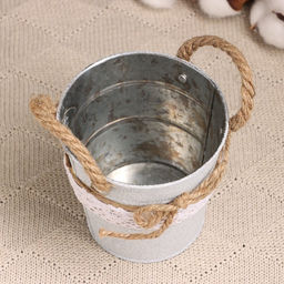 Кашпо «Ведёрко Линдберг», 10×10×11 см, серое