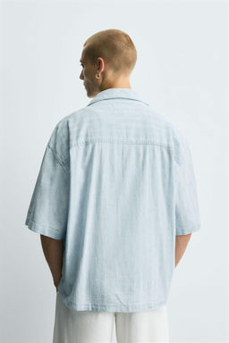 STRIPED JACQUARD WASHED SHIRT - Zara фото 3