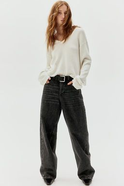 Jersey en punto fino con escote en V