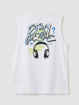 Bisiklet Yaka Bask?l? Penye Erkek ?ocuk Atlet