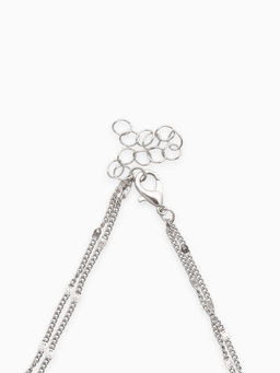 Набор 2 предмета: серьги, колье Минимализм, 45 и 55 см, белый в серебре