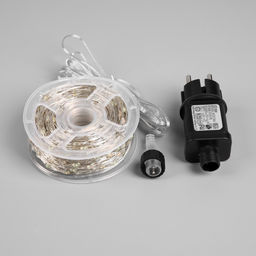Гирлянда Нить 100 м роса, IP44, серебристая нить, 1000 LED, свечение мульти, 18 В - Luazon lighting фото 3