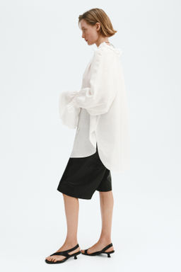 Camisa oversize en mezcla de lino - H&m фото 5