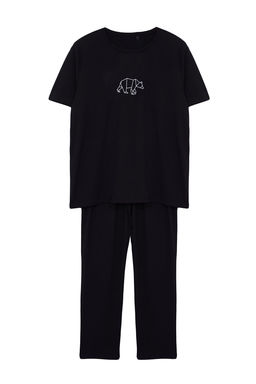 TRENDYOL MAN Siyah Regular Fit Nak?sl? Orme Pijama Tak?m? TMNAW25PT00023 - Trendyolmilla фото 4