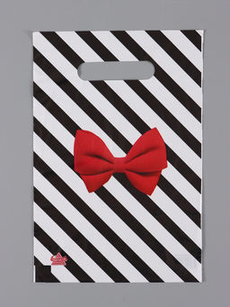 Цена за 100 шт. Пакет подарочный "Алый бантик"  30 х 20 см 30 мкм