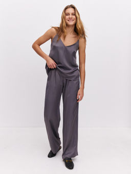 Широкие атласные брюки - TO BE ONE фото 5