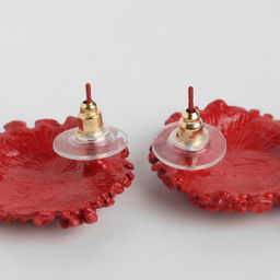 Серьги металл Карибы крупные, цвет красный - Queen fair фото 2