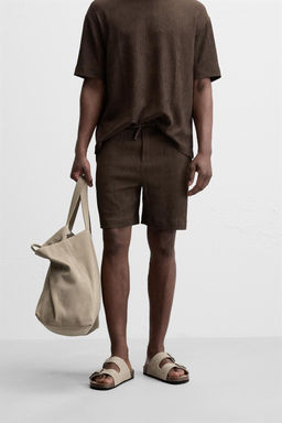 RELAXED FIT JACQUARD BERMUDA SHORTS - Zara фото 26