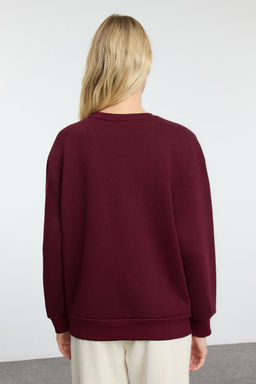 TRENDYOLMILLA Lacivert Relaxed/Rahat Kal?p Nak?sl? Kal?n Orme Sweatshirt TWOAW25SW00050  фото 5
