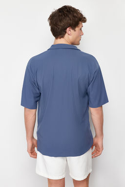 Indigo Regular Fit Rahat Konforlu Dikissiz Orme Gomlek TMNSS24GO00052 - Trendyolmilla фото 3