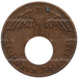 Монета 1 рейхспфенниг 1937 года A Германия