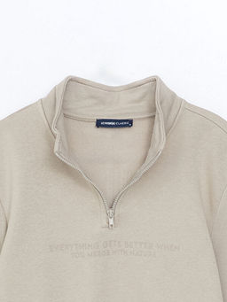 Dik Yaka Uzun Kollu Bask?l? Erkek Sweatshirt - Waikiki фото 2