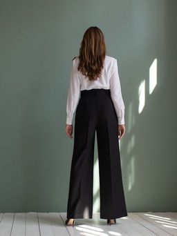 широкие брюки, расклешенные от пояса к низу - Трика фото 7