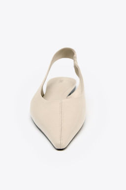 LEATHER SLINGBACK BALLERINA - Zara фото 4