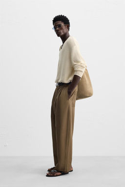 COTTON - LINEN BALLOON FIT TROUSERS - Zara фото 13