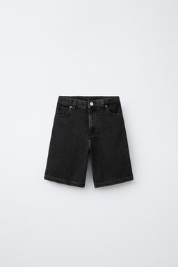 BERMUDA DENIM RELAXED BAGGY / Negro
