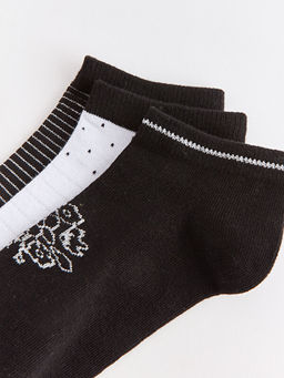 Desenli Kad?n Patik ?orap 3l?