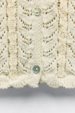 KNIT ROMANTIC TOP WITH LACE AND FAUX PEARLS - Zara фото 6