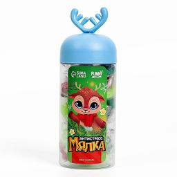 Цена за 20 шт. Антистресс сквиш мялка Новый год, в банке, цвета МИКС