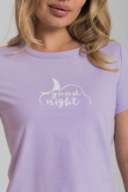 Пижама футболка и шорты М325292Псб Сиреневый/Белый - Елена фото 2