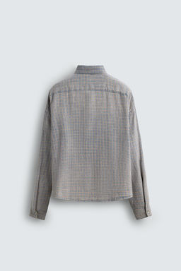 CHECK TEXTURED OVERSHIRT