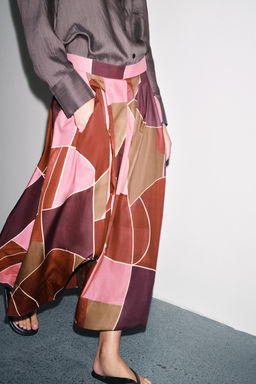 ZW COLLECTION PRINTED MIDI SKIRT - Zara фото 2