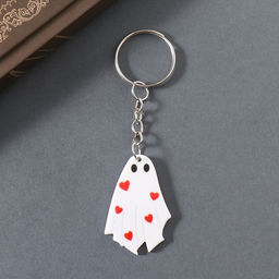 Цена за 4 шт. Брелок для ключей на кольце «Привидение с сердечками», акрил, 3.7×2.6×0.2 см