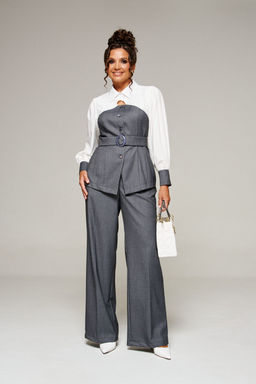 Костюм Beautiful Free 6377-Р белый/серый - Beautiful&free фото 3