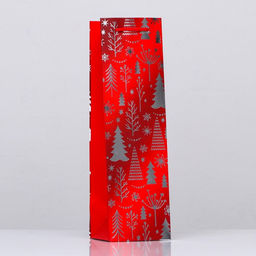 Пакет ламинированный под бутылку Елочки Люкс 11 х 38 х 11 см - UPAK LAND фото 3