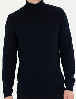 Lacivert Slim Fit Bal_k__ Yaka Basic Triko Kazak - Pierre cardin фото 6